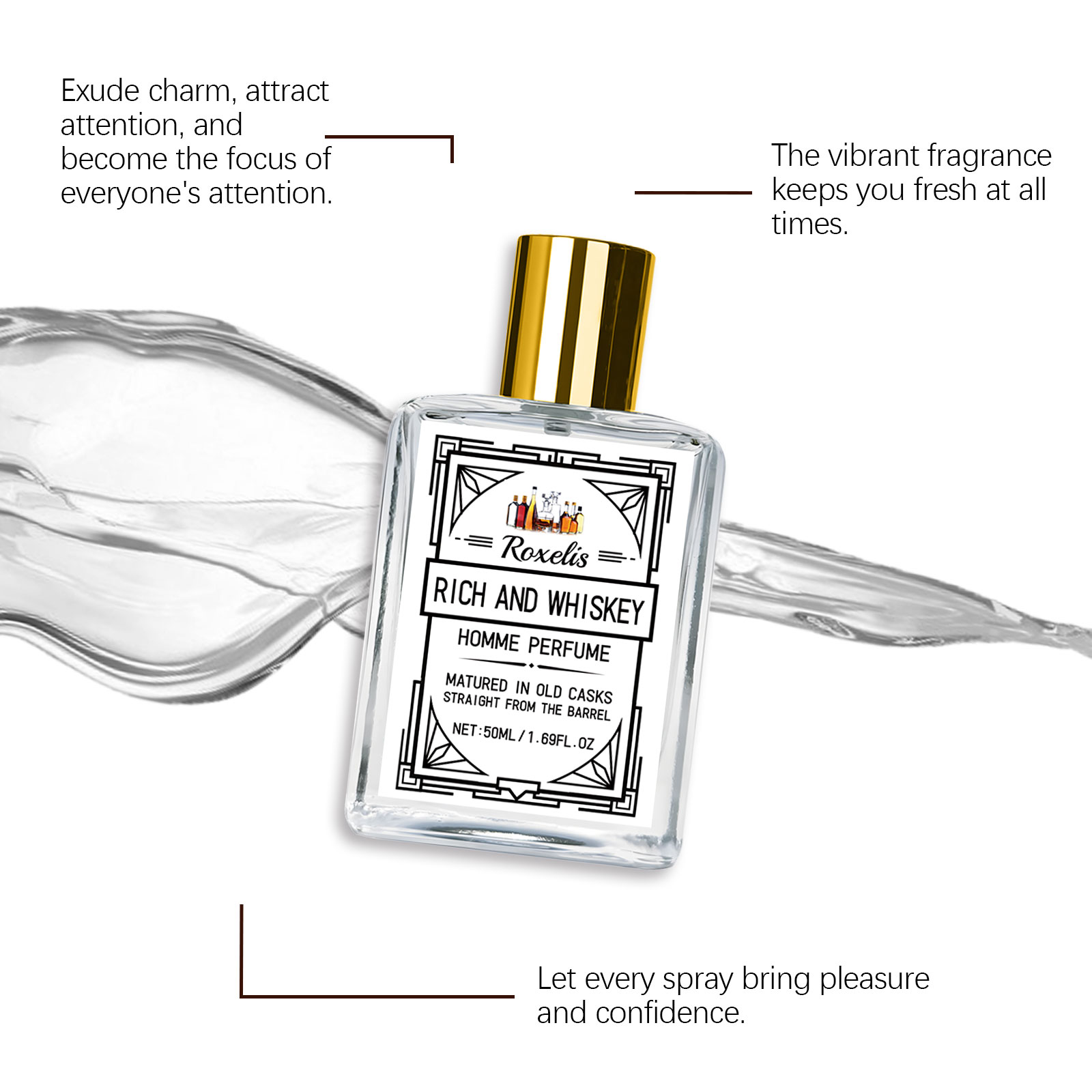 Roxelis 50ml Charm Whisky Here - Perfume Fresh Fragrance recensie en prijs